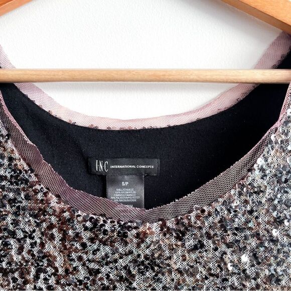 INC International Concepts Sequined Tank Top Lined Women's S Stretchy - Picture 4 of 8